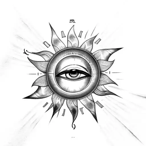 Eye Of Horus And Ra With Sun And Moon