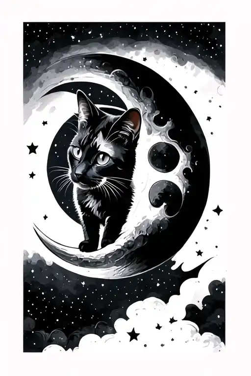 Cat On Moon