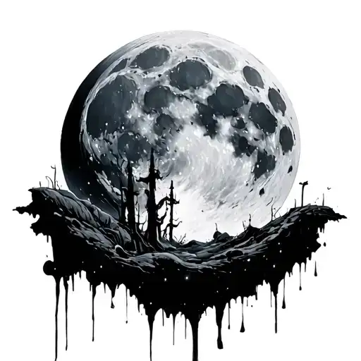 Full Moon And Paste From Below As If It Were Adriving