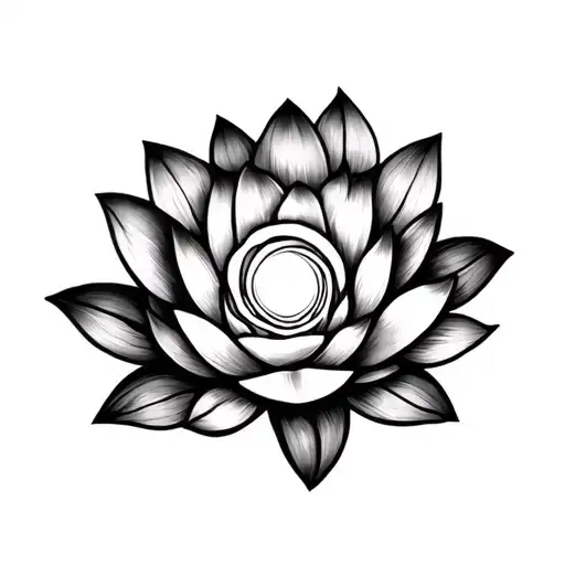 Lotus Flower Fibinatchi Spiral Semi Circles Geometric