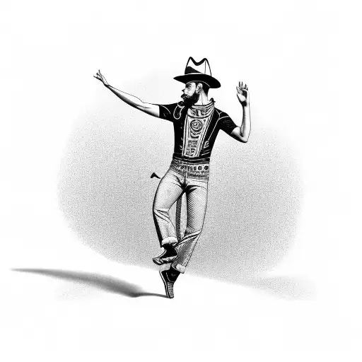 Words With Meaning Around A Dancing Guy With Mexican Clothes