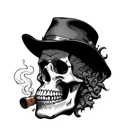 Doc Holiday Smoking Skull