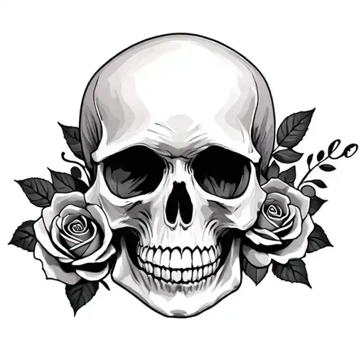 Skull With Roses