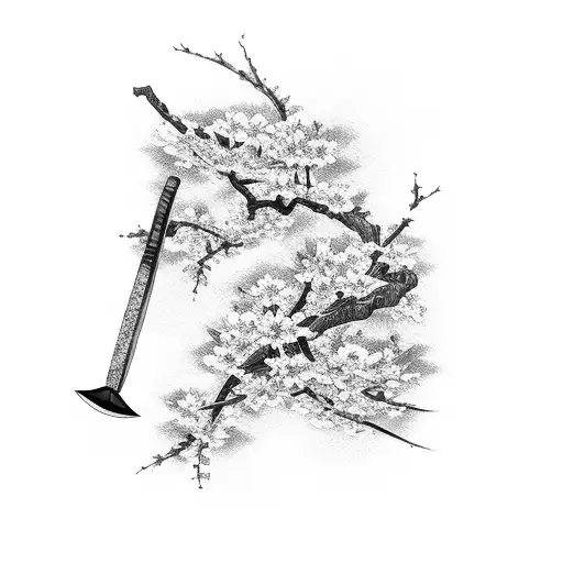 Katana With Cherry Blossoms