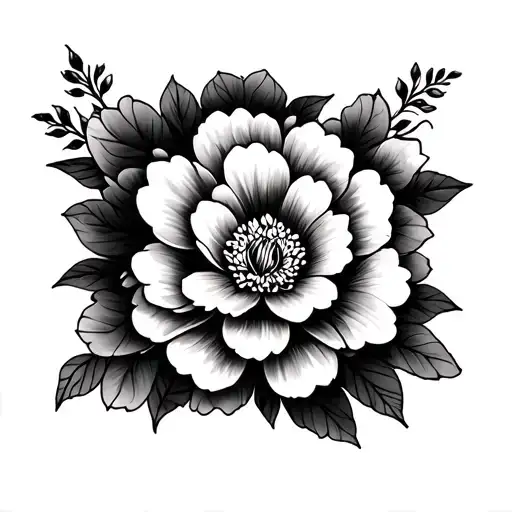 Oriental Pattern With Flowers In The Background