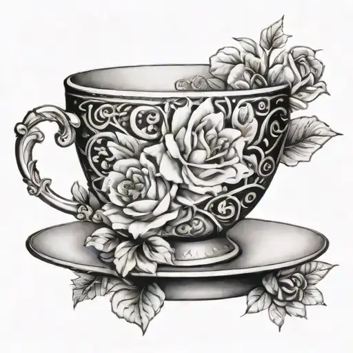 Black And White Tea Cup