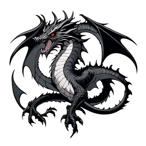 Satanic Symbol Un Dragon