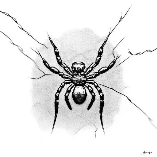 Spider Crawling On Barbed Wire