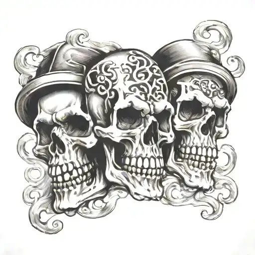 Dont Hear Dont See Dont Speak Skull