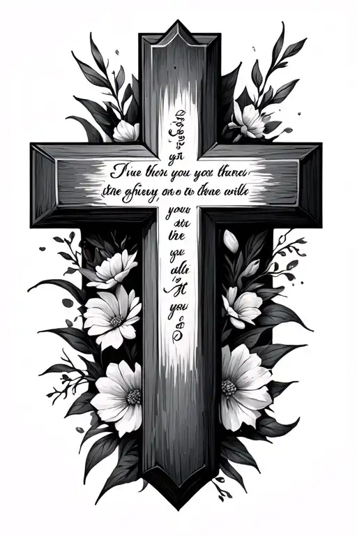 Memorial Cross With Name And Bible Verse