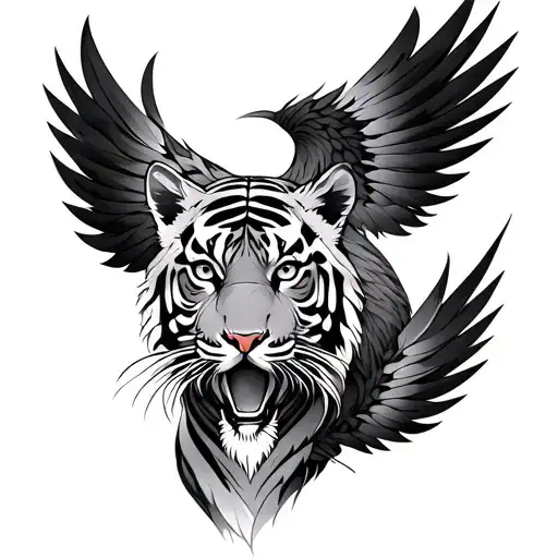 Tigre Con Fenix Bird
