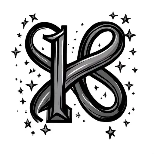 Infinity Symbol With Number 14 And Stars But In A Unisex Way