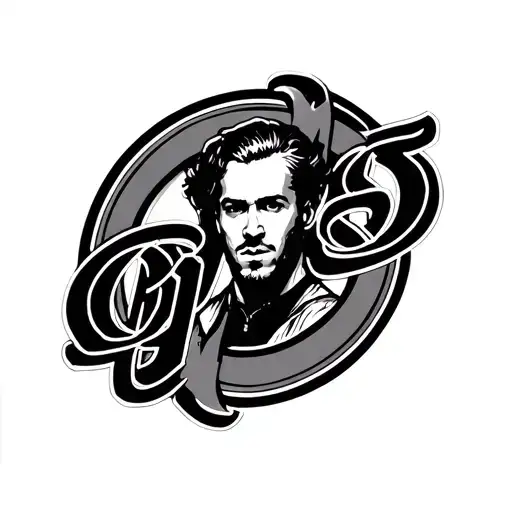 Dennis In Circle Form Gotics Letters