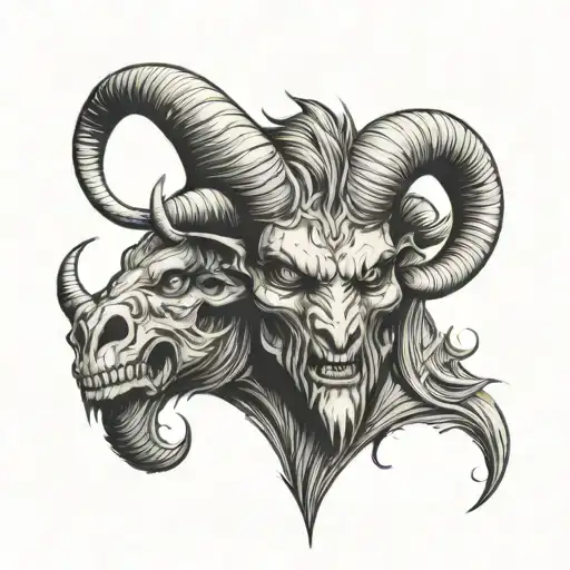 Demon With Horns Like A Ram