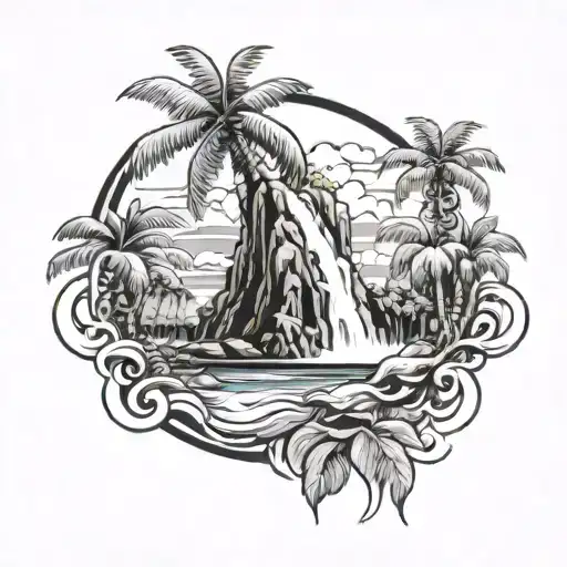 Waterfall Tropical Beach