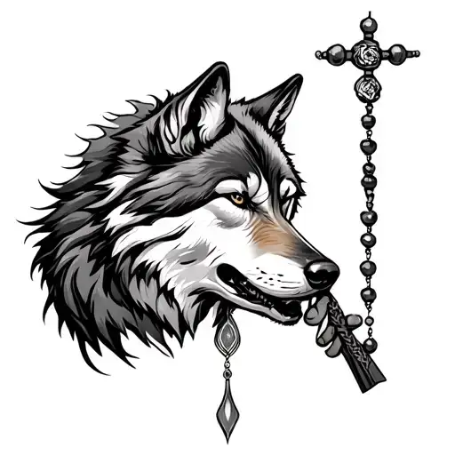 Wolf Holding Rosary