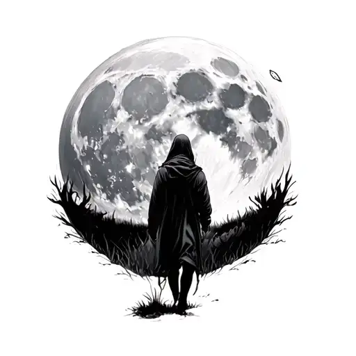 Walking Alone With A Full Moon