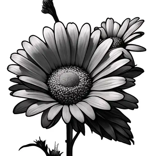 Delphimium Flowers Intertwined Within Daisy Flower