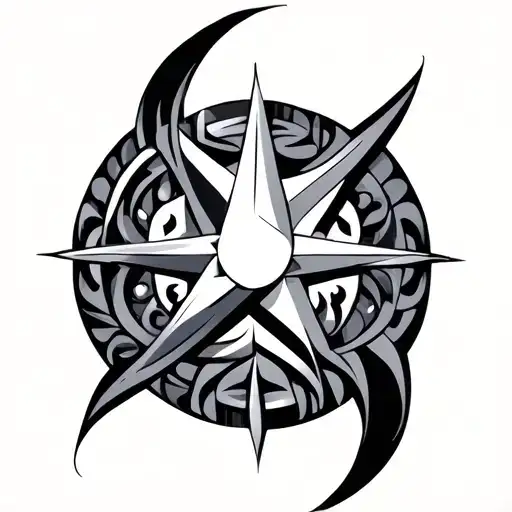 North Star Stylized Runic Tribal