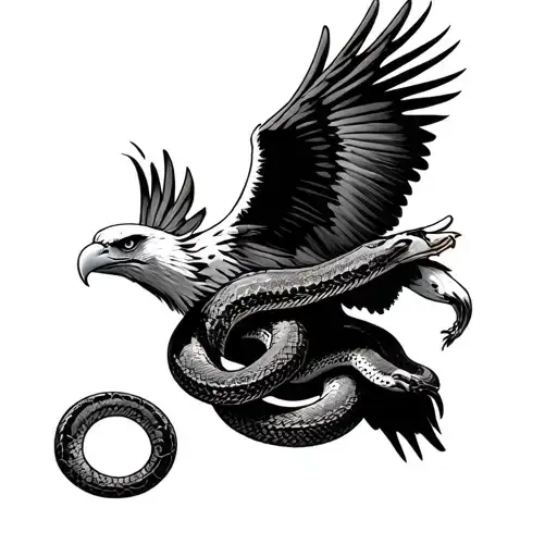 Eagle Holding Snake