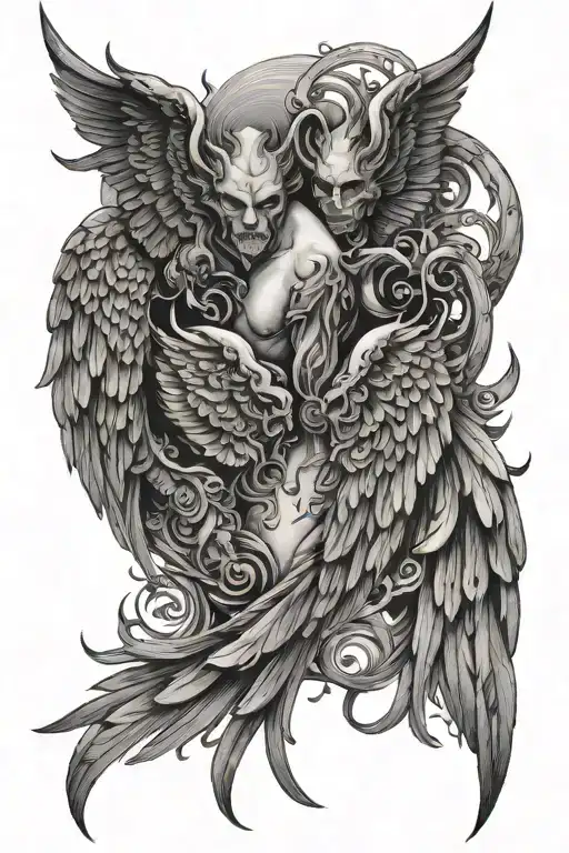 Angel Wings And Demon Wings