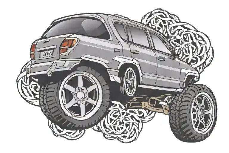 Car Tire With The Word