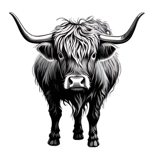 Highland Cow With Leaves