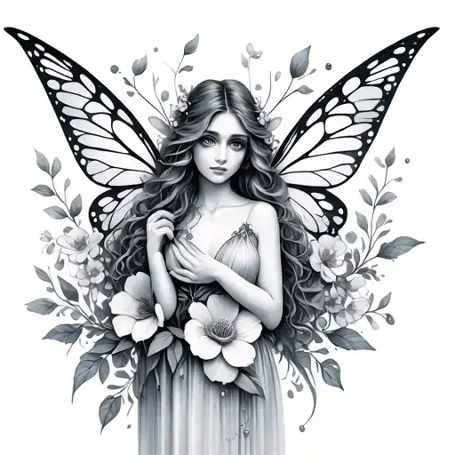 Fairy And Flowers