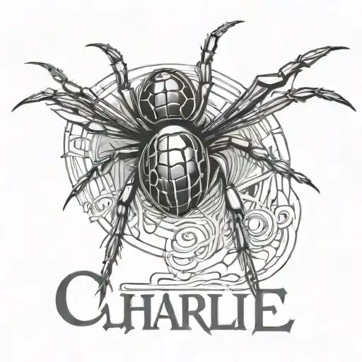 Name Charlie With Black Widow Spider