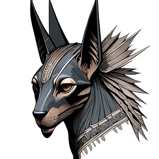 Anubis Portrait With Half