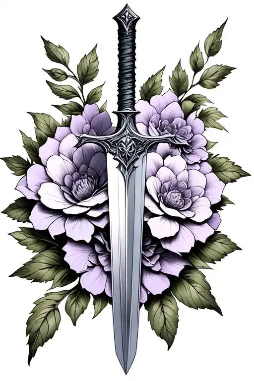 Witcher Silver Sword With Lilac Flower