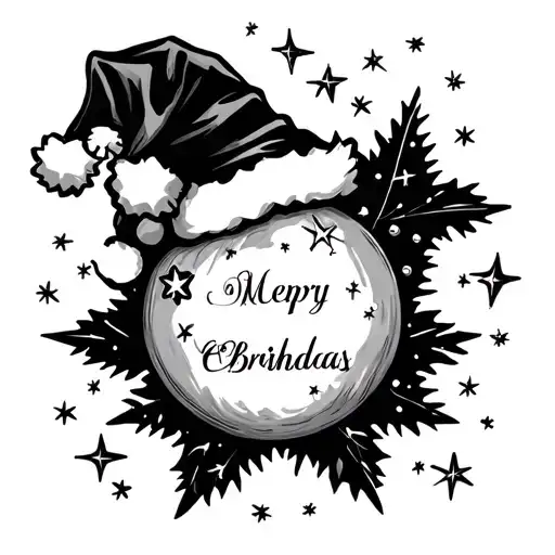 A Tattoo Representing Christmas For My Dad's Birthday With Stars