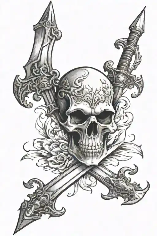 Skull Sword Lower Back
