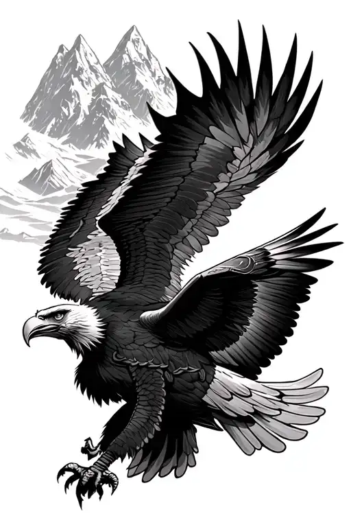 Viking Eagle Flying Talo Mountain Background