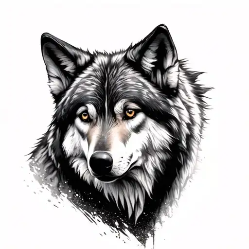 Realistic Wolf With