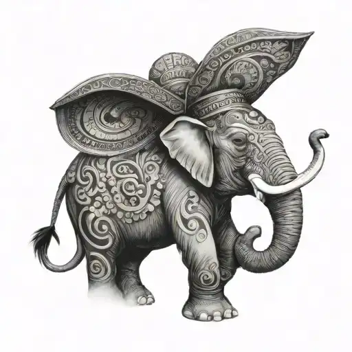 Elephant With Vietnamese Hat