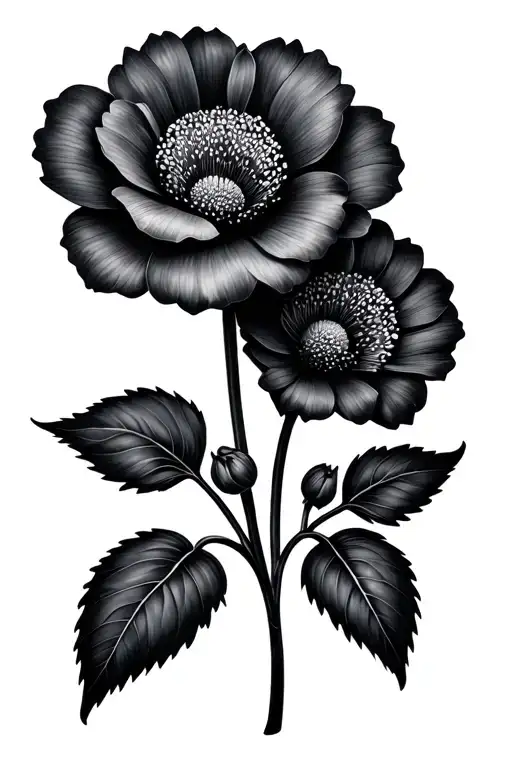 Minamalist Black Small Flower