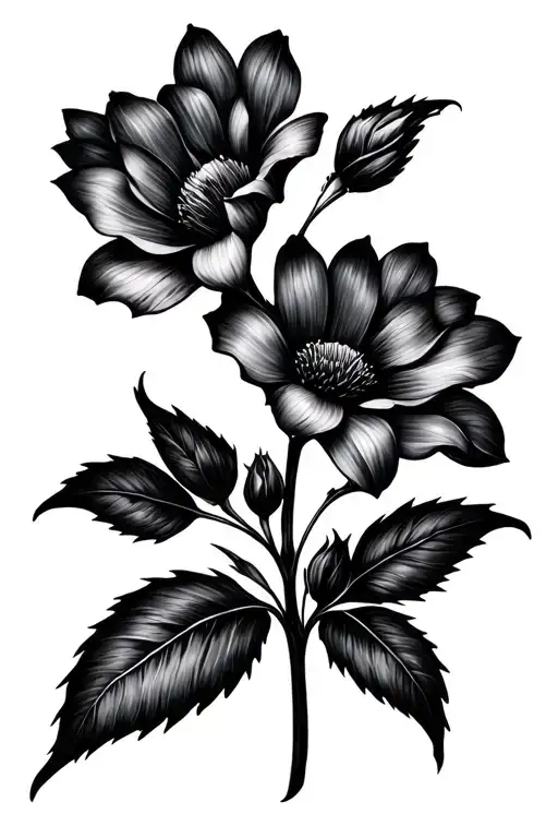 Minamalist Black Small Flower