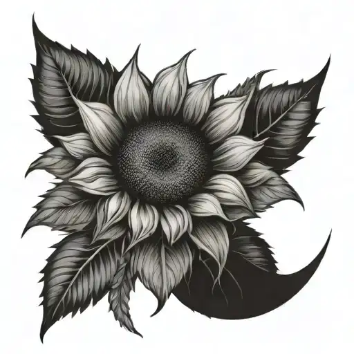 Sunflower And Cressent Moon