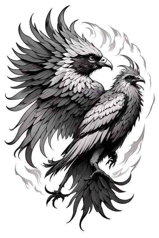 A Classy Pheonix Bird With A Radiant Ring Of Fire Behind It