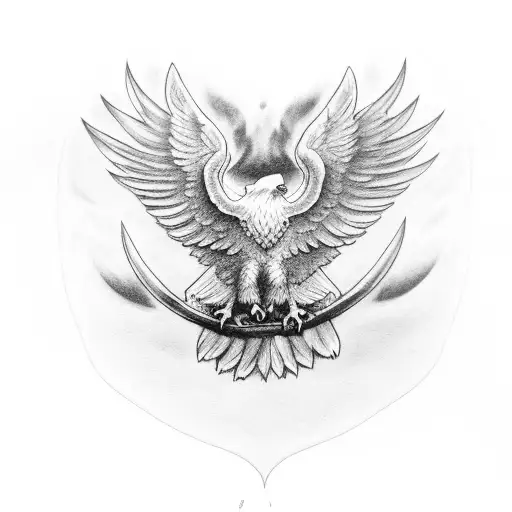 Eagle With Wings Back