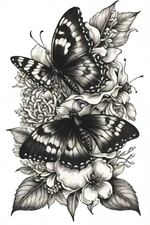 May Nov Jan July Jan Birth Flower Bouquet Butterfly Ladybird