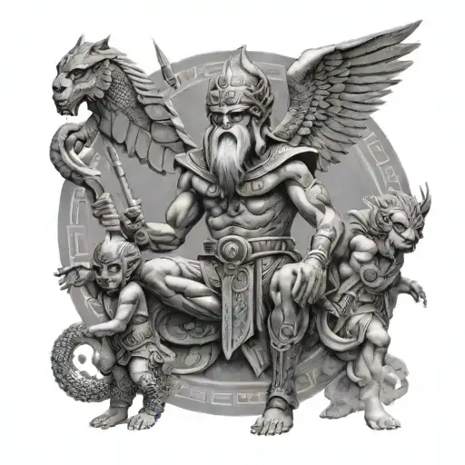 Anunnaki Overseeing Protecting His Children Surrounded