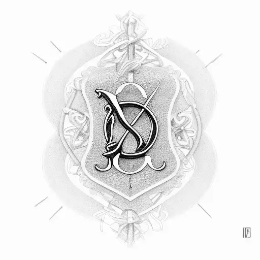 A Minimalist Design Of A Rosary Forming The Shape Of The Initials Sdvs