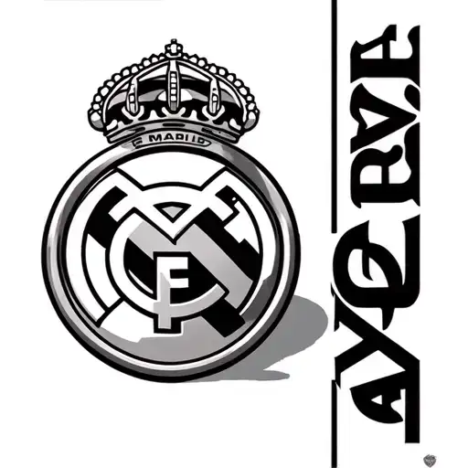 Real Madrid Shield With A Football Ball
