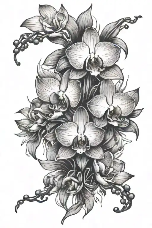 Orchid And Lotus And Water Spine