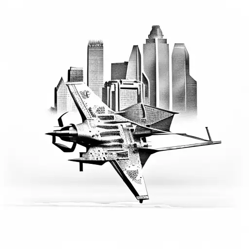 An African Art-inspired Design With A United States Marine Corps Symbol Over The Dallas Skyline