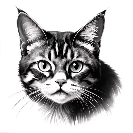 Cat Realistic Black