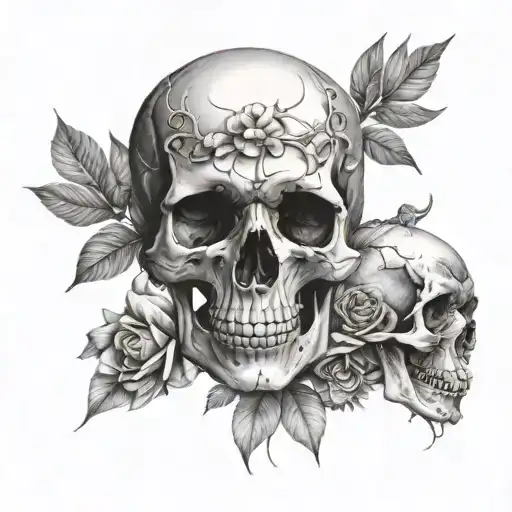 Skull Collage Tattoo Design