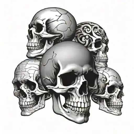 Skull Collage Tattoo Design